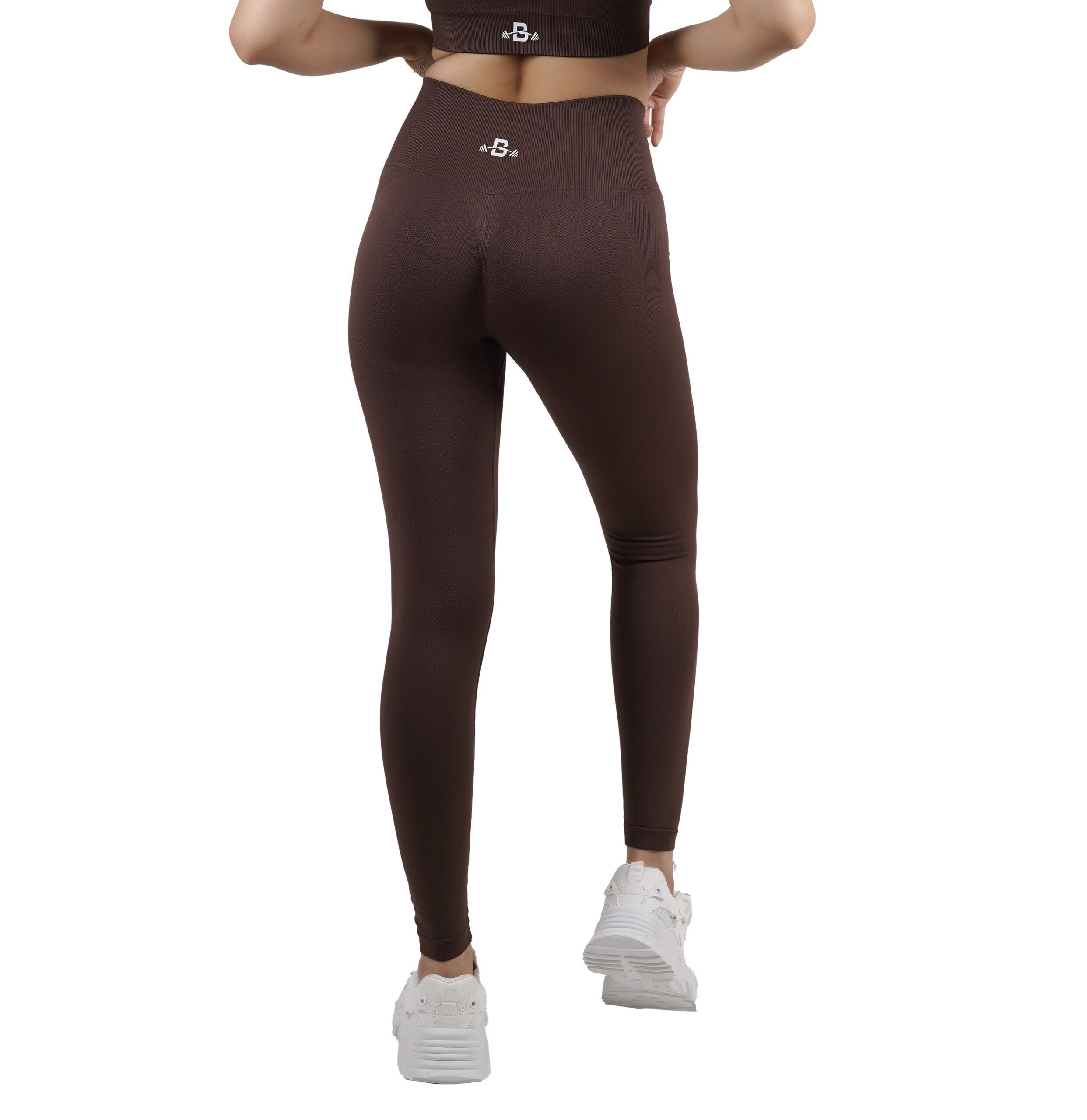 Cocoa Brown High Waist Ruched Leggings